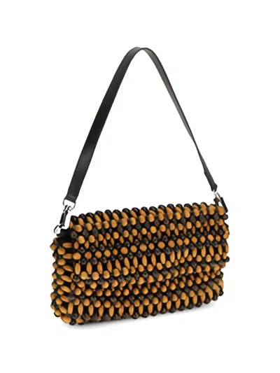 Staud Womens Multi Wood Beads Timmy Beaded Shoulder Bag In Multi