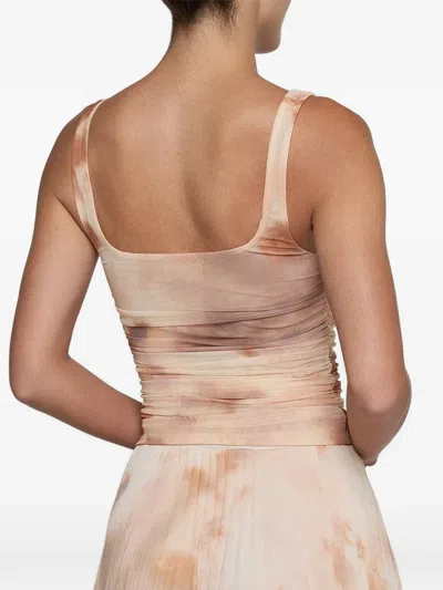 L'agence Rasha Shirred Tank In Frappe Multi Tie Dye