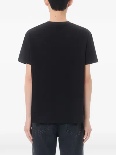 Valentino Logo-embroidered Cotton-jersey T-shirt In Black