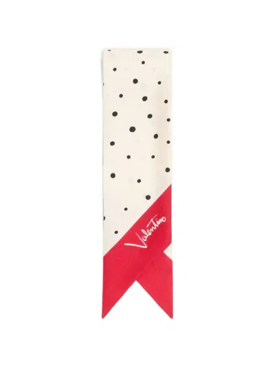 Valentino Off-white Little Star Starry Polka Dot Scarves In White