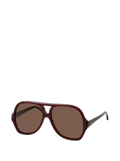 Chloé Salomé Pilot-frame Sunglasses In Brown