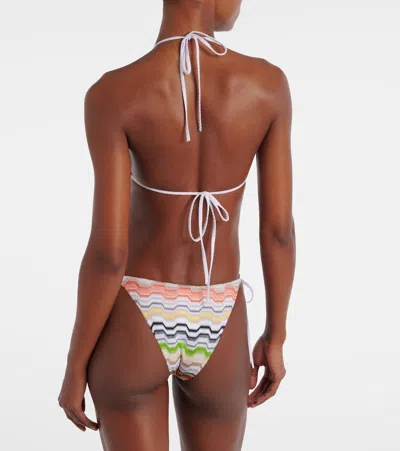 Missoni Triangle Bikini Halter Neck Low Rise Zigzag In Multi