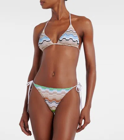 Missoni Triangle Bikini Halter Neck Low Rise Zigzag In Multi