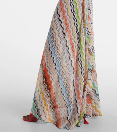Missoni Patterned Halterneck Maxi Dress In Multi