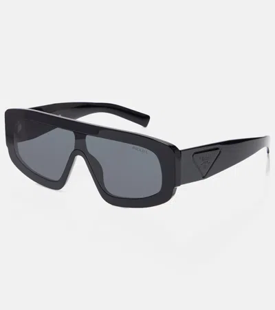 Prada Logo Shield Sunglasses In White
