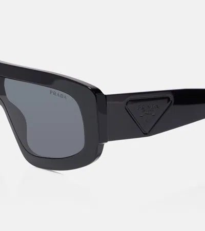 Prada Logo Shield Sunglasses In White