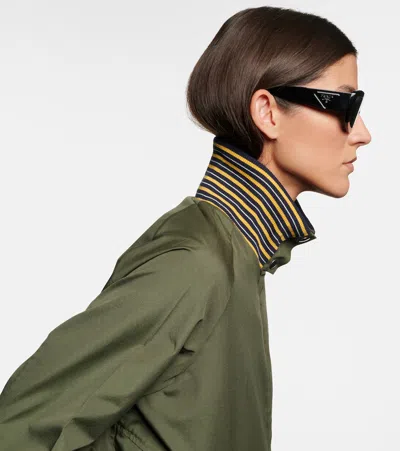 Prada Logo Shield Sunglasses In White