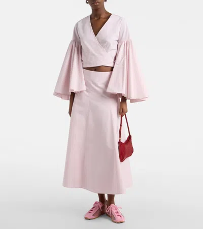 Jacquemus Les Tennis Suede And Leather Trimmed Mesh Sneakers In Pink