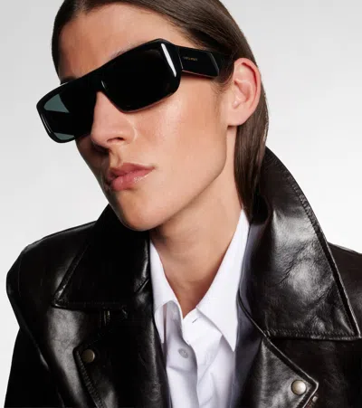 Saint Laurent Sl Logo Rectangular Sunglasses In Black