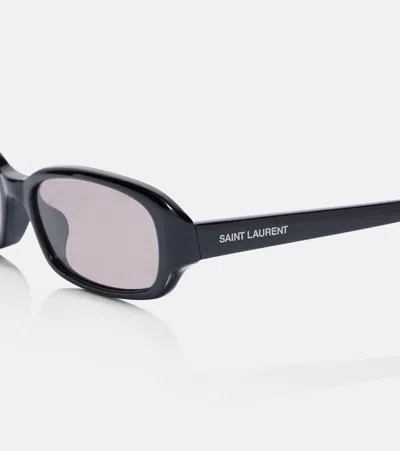 Saint Laurent Sl Logo Rectangular Sunglasses In Black