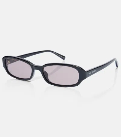 Saint Laurent Sl Logo Rectangular Sunglasses In Black