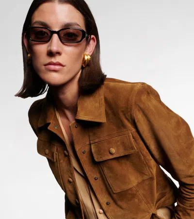 Saint Laurent Sl Logo Rectangular Sunglasses In Black