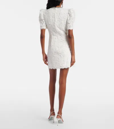 Rebecca Vallance Dillon Crystal And Sequin-embellished Lace Mini Dress In White