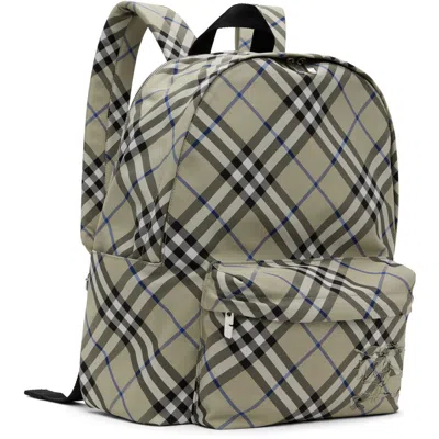 Burberry Checked Backpack In Brown