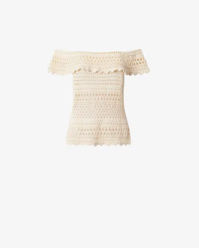 Isabel Marant Étoile Zaelle Off The Shoulder Crochet Top In Neutral