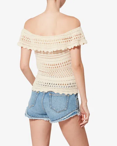Isabel Marant Étoile Zaelle Off The Shoulder Crochet Top In Neutral