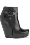 RICK OWENS Leather wedge ankle boots