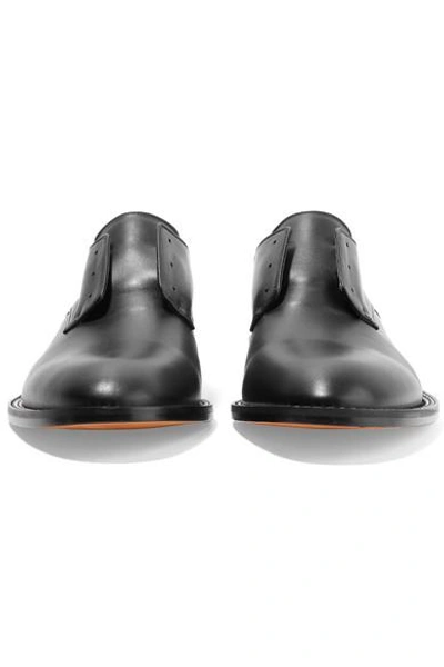 GIVENCHY CHAIN-TRIMMED LEATHER COLLAPSIBLE-HEEL BROGUES 