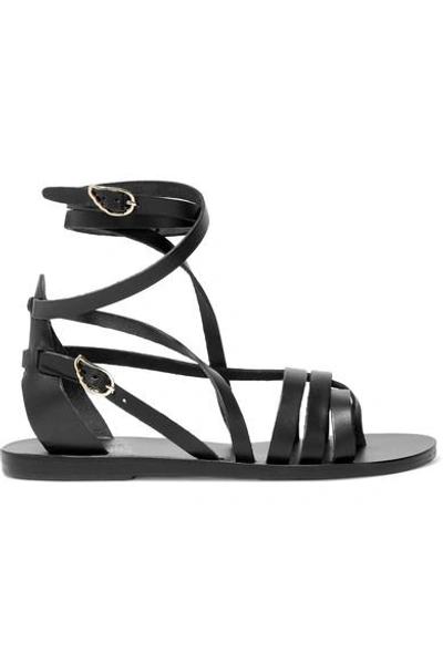 Shop Ancient Greek Sandals - Satira Leather Sandals - Black