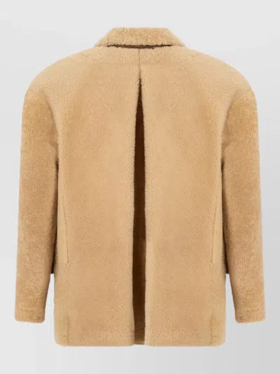 The Mannei Beige Solid Notched Lapel Blazer In Nude