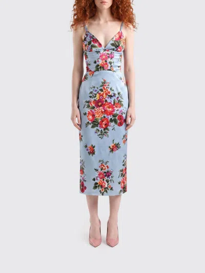 Dolce & Gabbana Floral Midi Dress Fitted Silhouette In Multi
