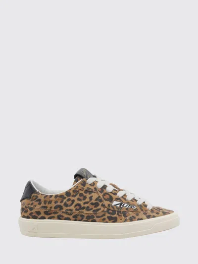 Autry Windscape Low Sneakers In Leopard And Black Suede In Animal Print