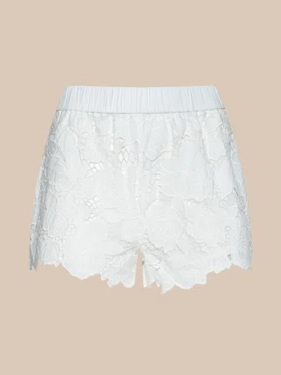 L'agence Laina Pull On Eyelet Shorts Ivory In White