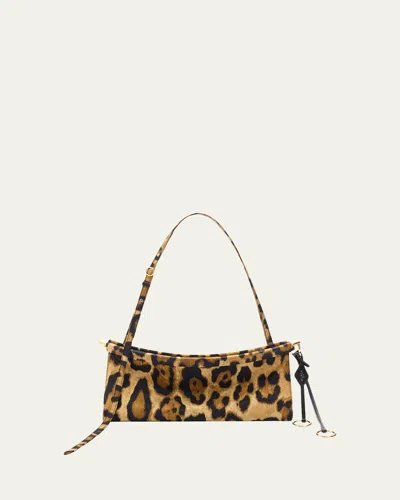 Alaïa Medium Twill Le Click East West Shoulder Bag In Pink