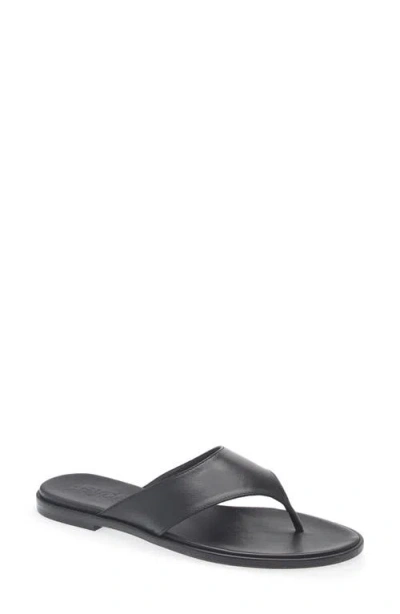 Aeyde Minimalist Wide Strap Toe Post Sandals In Black