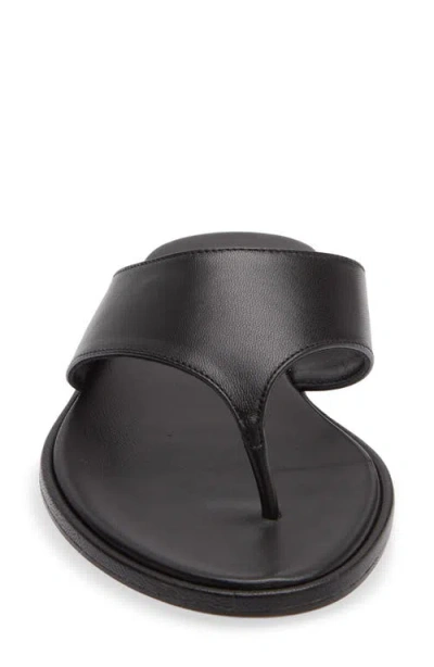 Aeyde Minimalist Wide Strap Toe Post Sandals In Black