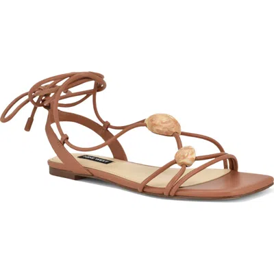 Nine West Niraa Ankle Wrap Sandal In Brown