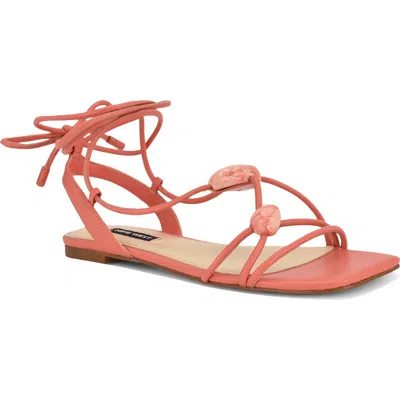 Nine West Niraa Ankle Wrap Sandal In Orange