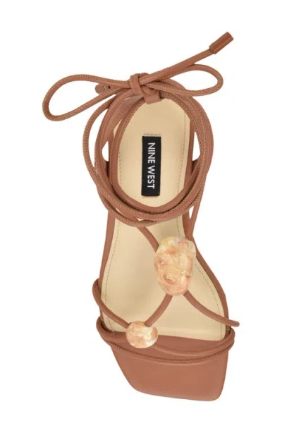 Nine West Niraa Ankle Wrap Sandal In Brown