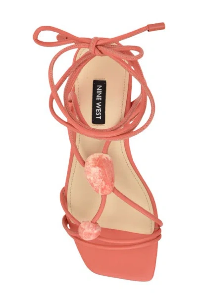 Nine West Niraa Ankle Wrap Sandal In Orange