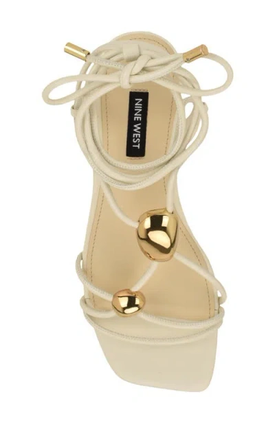 Nine West Niraa Ankle Wrap Sandal In White