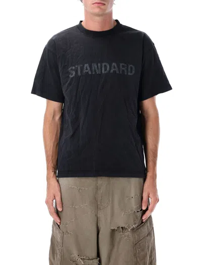 Balenciaga Men Black Crewneck T-shirt With Logo Print On The Front In Cotton Man In Black