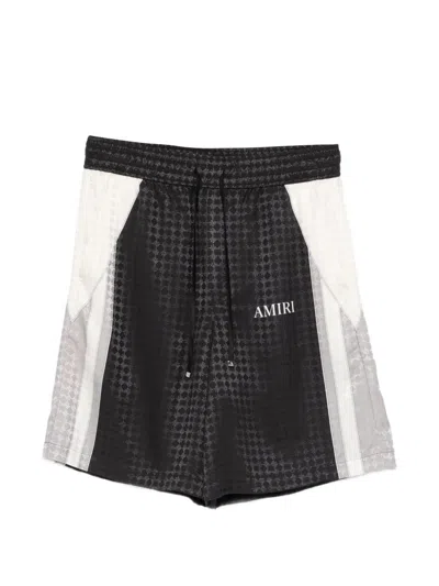 Amiri Quad Panel Side Stripe Tailored Shorts In Black