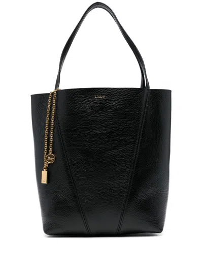 Chloé Borsa Shopping Spin Piccola In Pelle Nera Donna In Pink