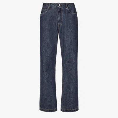 Fendi Straight Leg Denim Trousers With Five Pockets In Blue