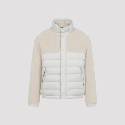 Moncler Mistral High Collar Quilted Zip Pockets Coat In Multi