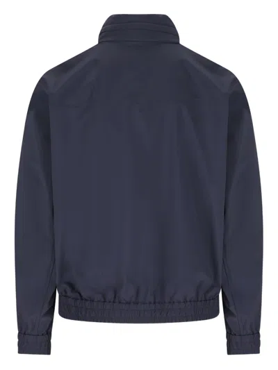 Brunello Cucinelli Technical Blouson Jacket High Collar Design In Blue