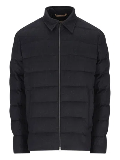 Herno Polo-collar Padded Jacket In Black