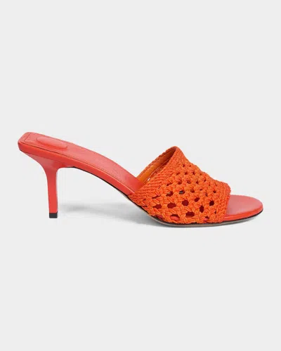 Jacquemus Les Mules Cubisto Sandals Open Toe Stiletto In Orange
