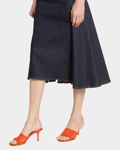 Jacquemus Les Mules Cubisto Sandals Open Toe Stiletto In Orange