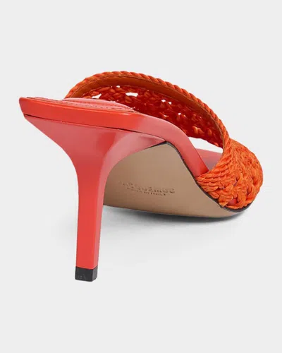 Jacquemus Les Mules Cubisto Sandals Open Toe Stiletto In Orange