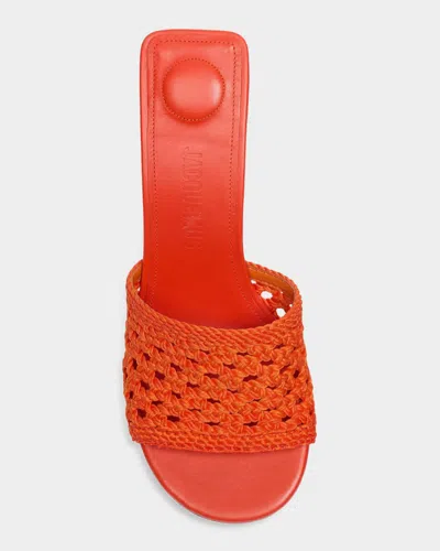 Jacquemus Les Mules Cubisto Sandals Open Toe Stiletto In Orange