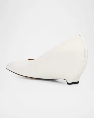 Maison Margiela Womens White H55 Pointed-toe Leather Courts Eur 40 / 7 Uk In Animal Print
