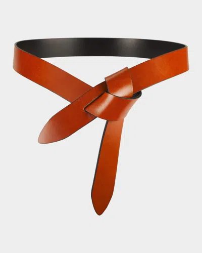 Isabel Marant Lecce Leather Pull-through Belt In Purple