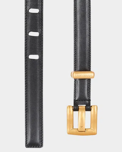 Balmain Anthem Leather Belt In Black