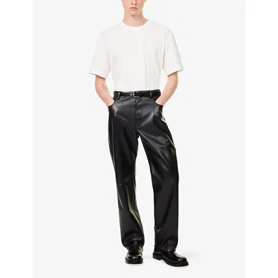 Bottega Veneta Chalk Cotton Jersey T-shirt With Intrecciato Patch In White